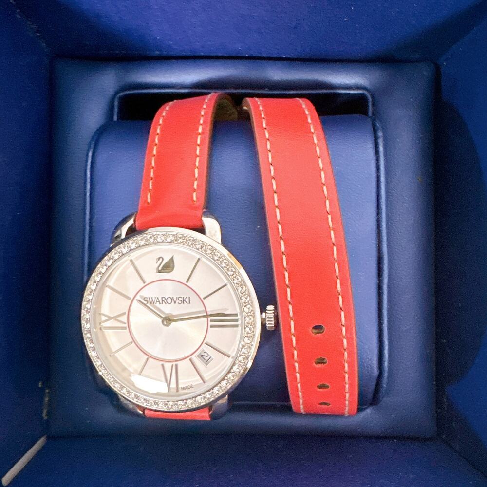 Swarovski 5095942 Aila Day Double Tour Red Crystal Ladies Watch w/Box